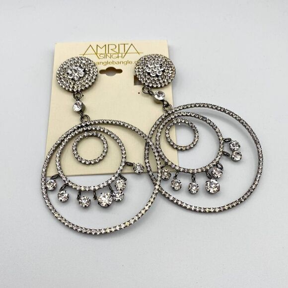 Amrita Singh Austrian Crystal Statement Earrings - Picture 2 of 8